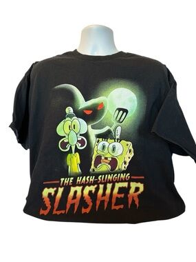 Nickelodeon Black SpongeBob & Squidward 'The Hash-Slinging Slasher' Tee XL